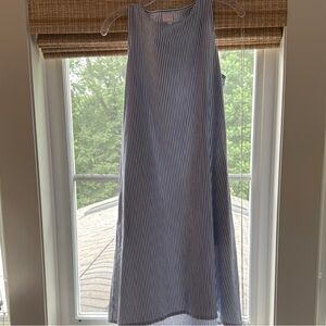 Ann Mashburn Swing Dress, midi length 
Striped Sleeveless Dress